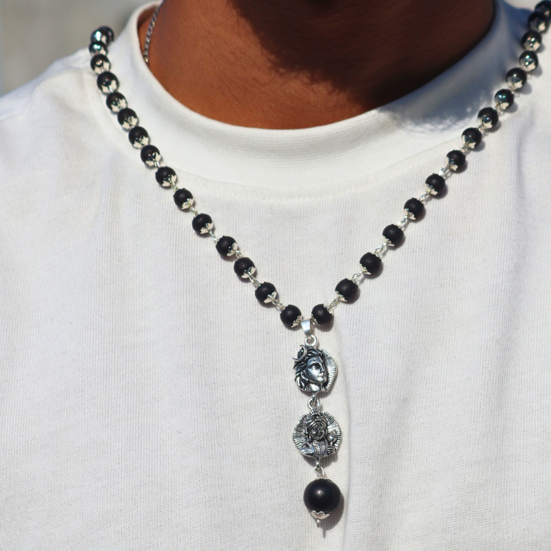 Adiyogi & Lord Murugan Dual Karungali Pendant