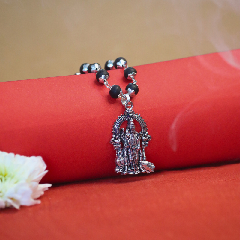 100 % Authentic Karungali Mala with Murugan Pendant