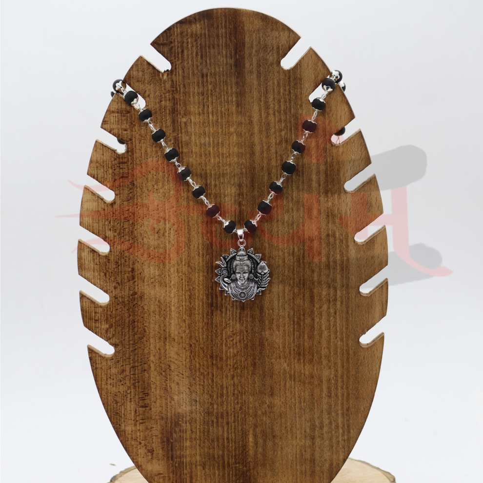 Lord Murugan Face Karungali Malai Necklace