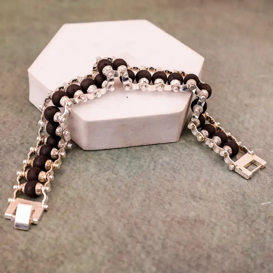 Abhimantrit Silver Plated Karungali Bracelet