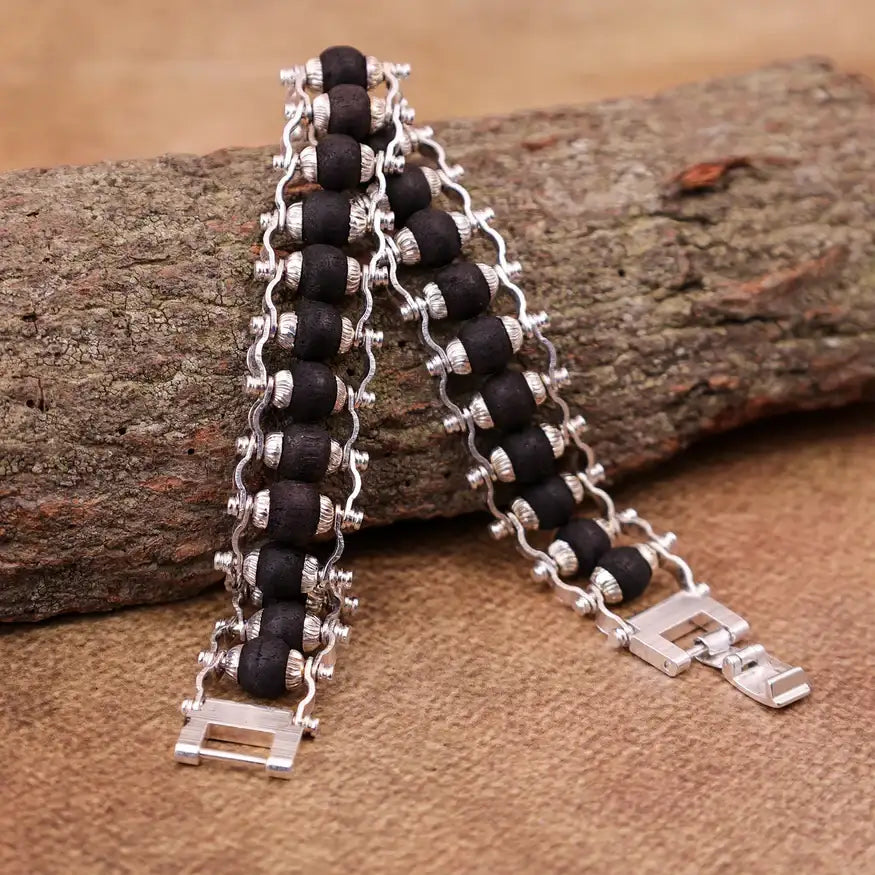 Abhimantrit Silver Plated Karungali Bracelet