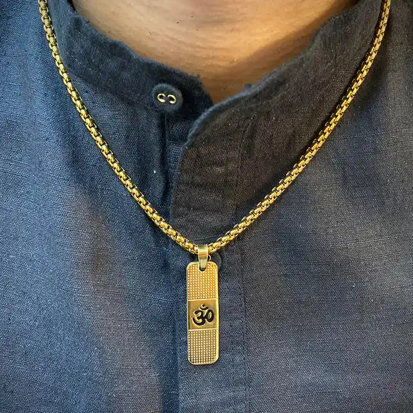 Om Pendant with 24K Gold Plated Chain
