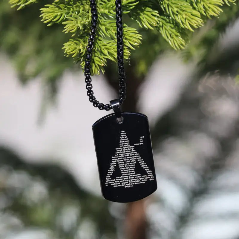 Shiv Tandav Stotram Engraved Pendant in Black Finish