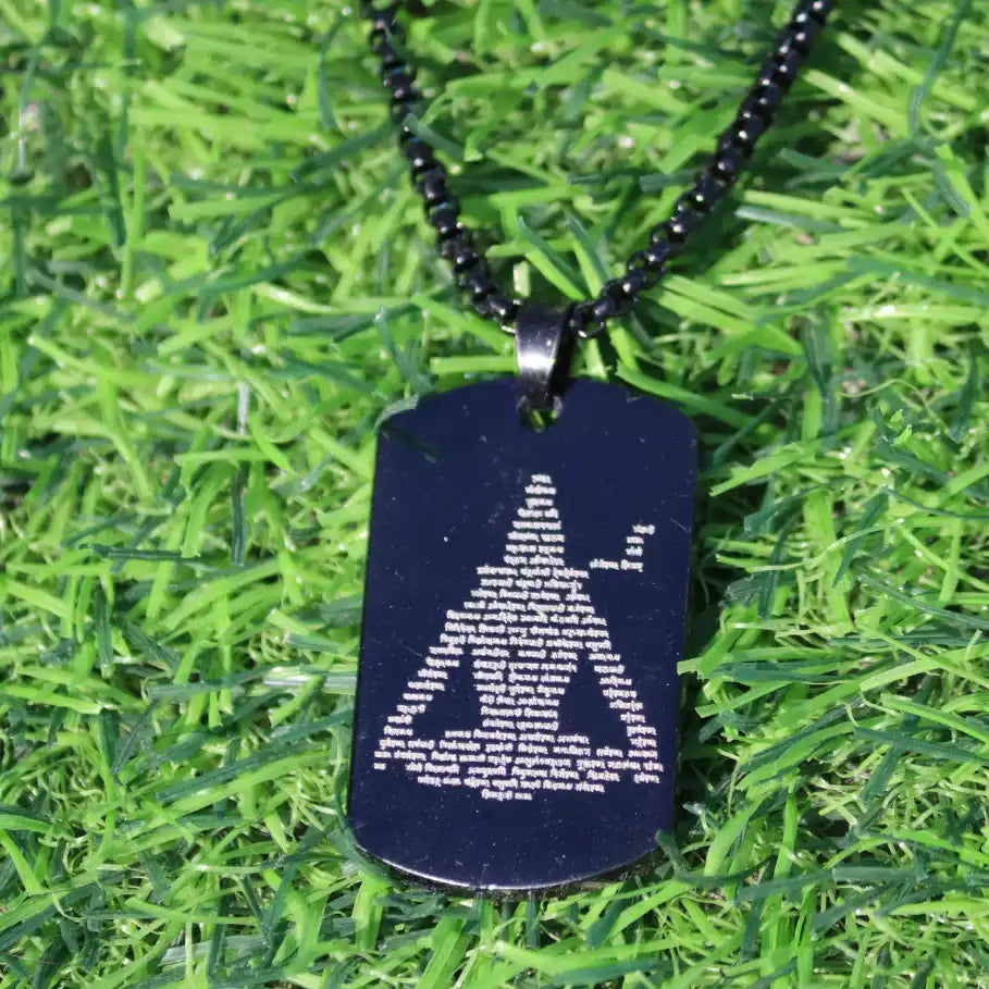 Shiv Tandav Stotram Engraved Pendant in Black Finish