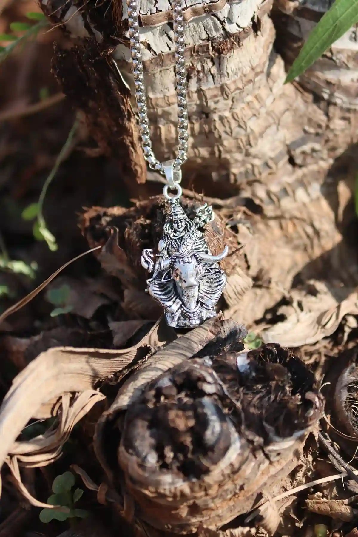 Shiv ji with Nandi Silver Pendant