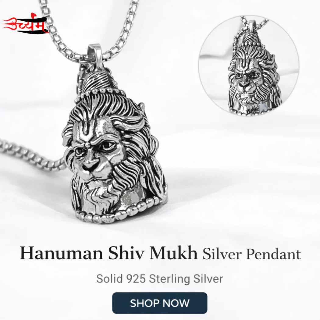 Shiva Hanuman Silver Plated Pendant