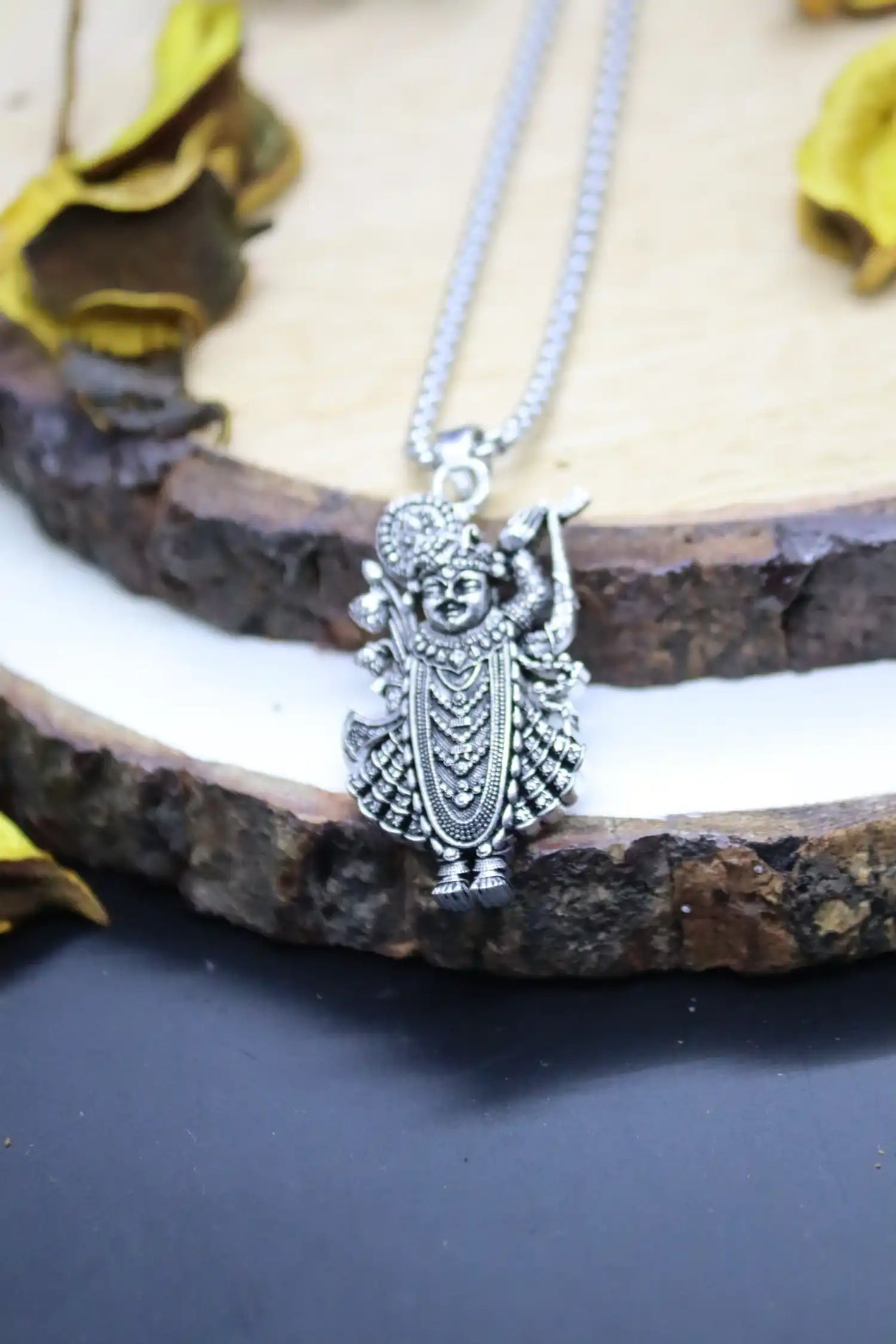 Shree Nathji Silver Krishna Pendant