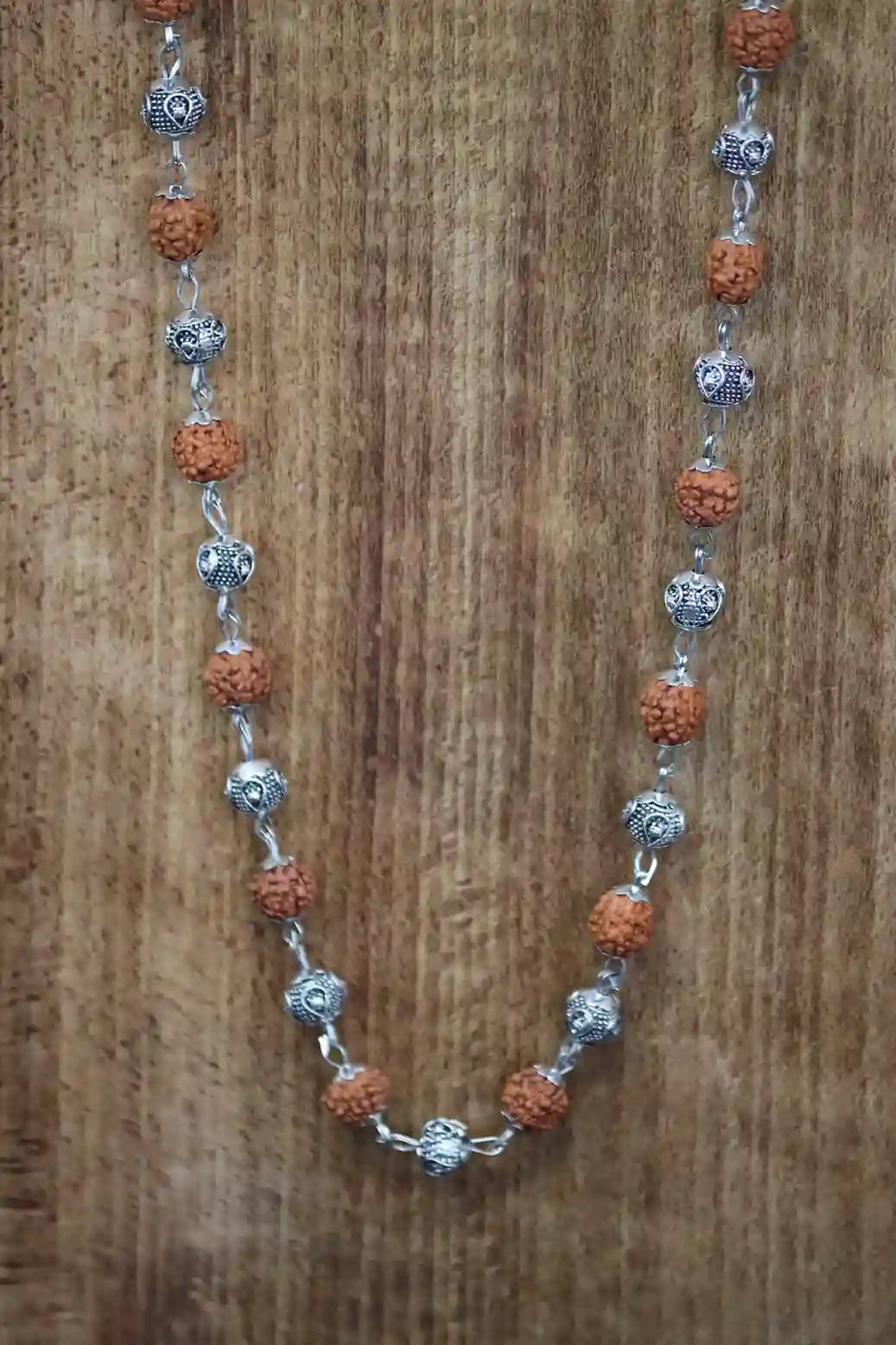 Silver Plated Rudraksha Vel Mala