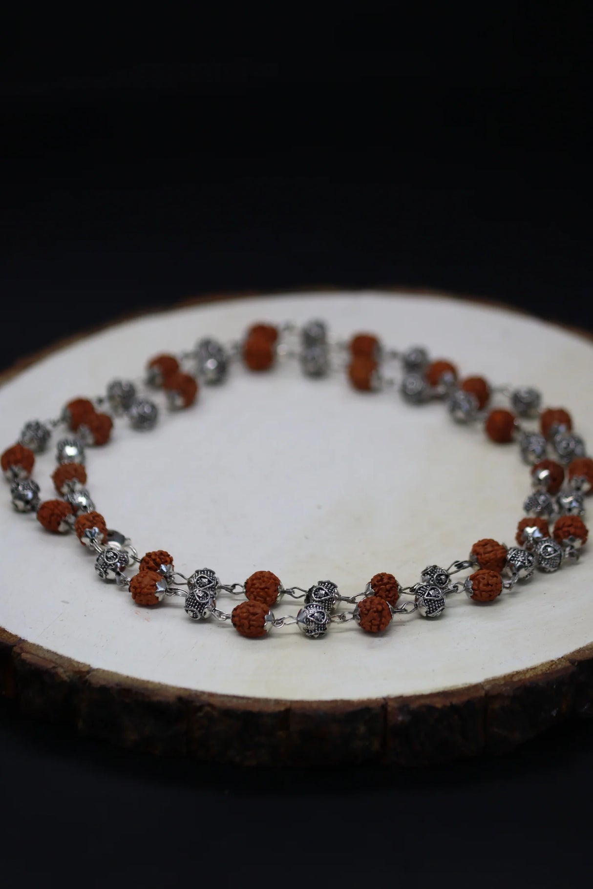 Silver Plated Rudraksha Vel Mala