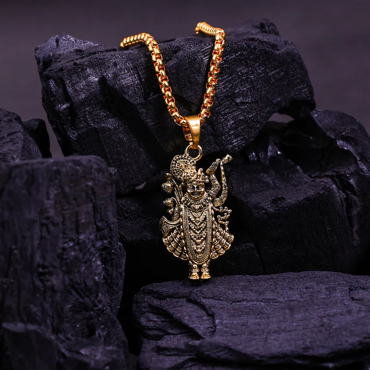 Gold Plated Shree Nathji Krishna Pendant
