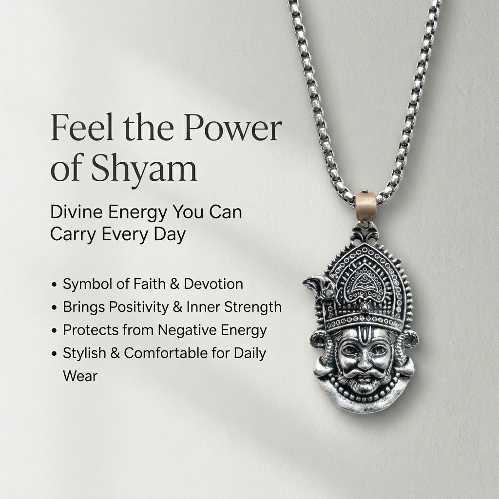 Khatu Shyam Locket With Silver Plated Chain