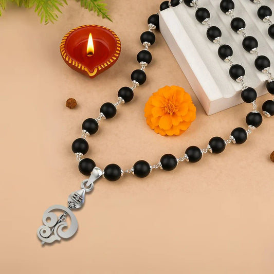 Certified Karungali Malai with Divine Lord Murugan Vel Pendant