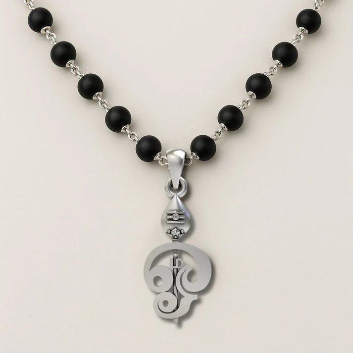 Certified Karungali Malai with Divine Lord Murugan Vel Pendant