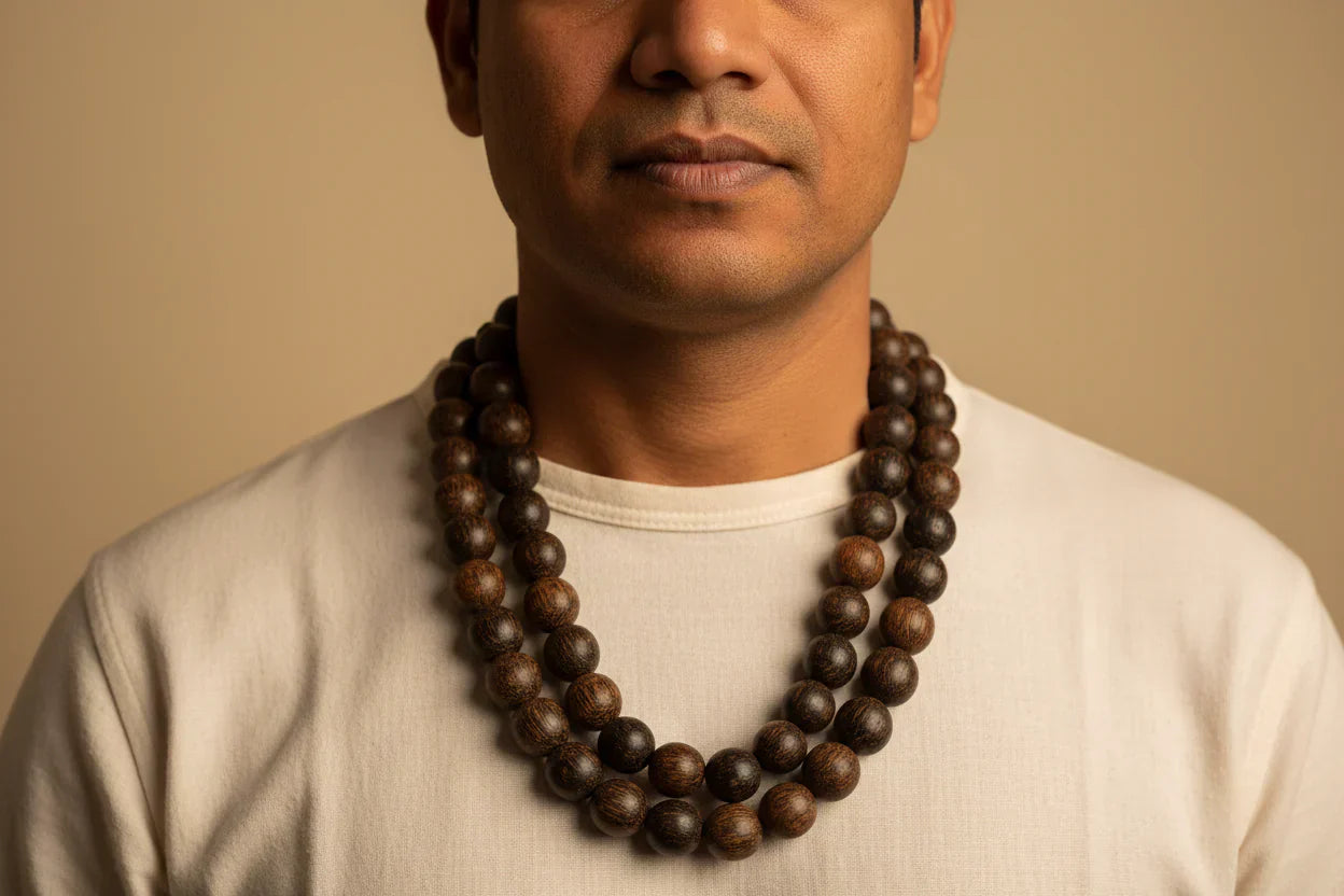 How to Wear Karungali Mala