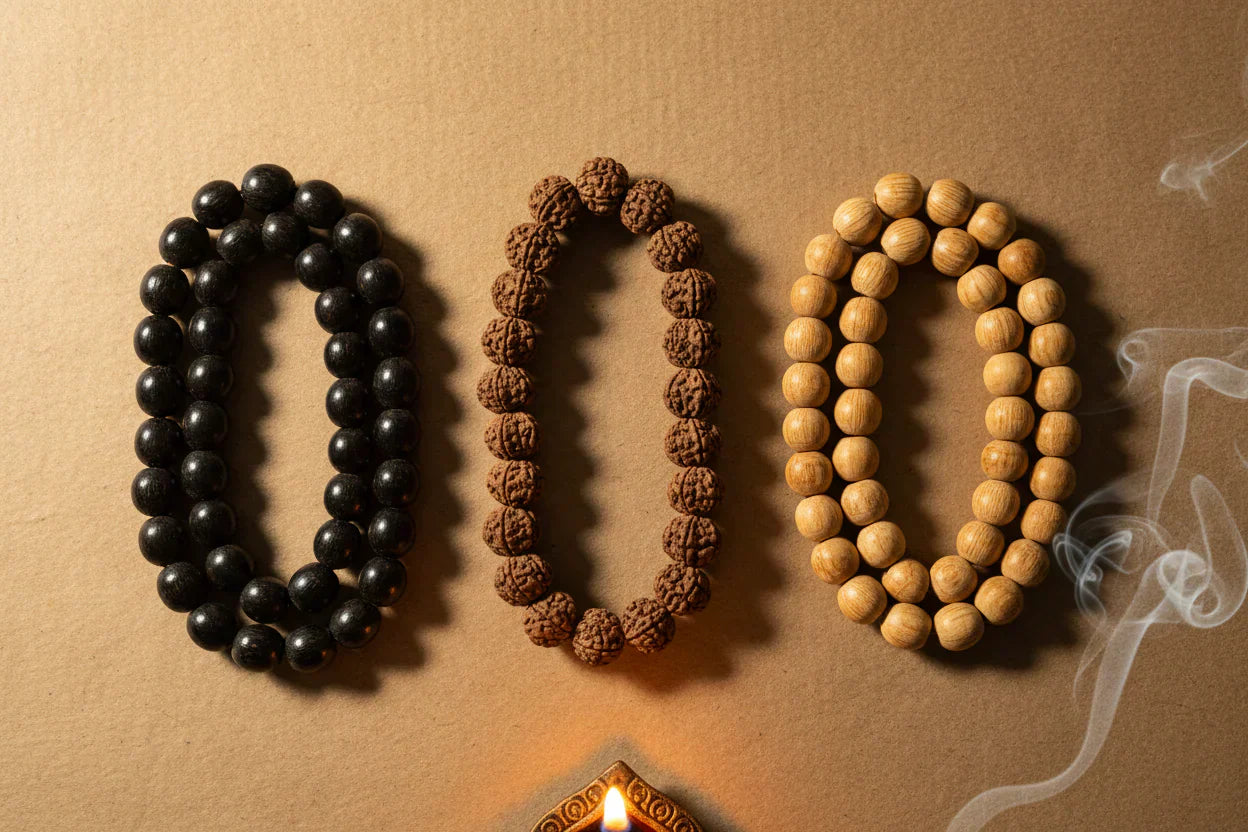 Karungali, Rudraksha & Tulsi Mala