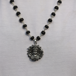 Authentic Karungali Mala with Murugan Face Pendant