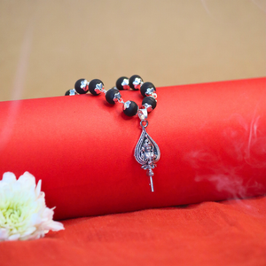 Karungali Mala with Lord Murugan Vel Pendant