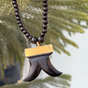 Dual Tiger Nail Teeth Karungali Necklace