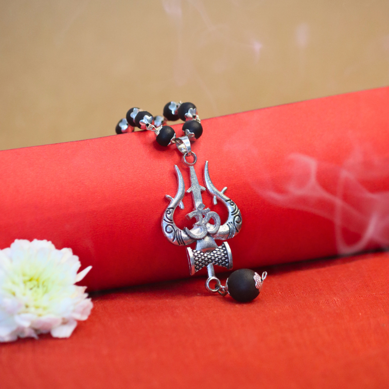 Karungali Mala With Om Shiva Pendant