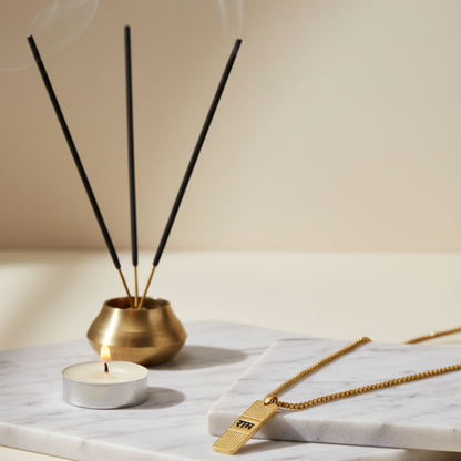 RAM PREMIUM GOLD PENDANT AND CHAIN WITH DOTTED PATTERN