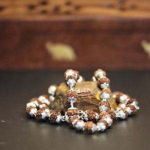 Silver Plated Divya Rudraksha Mala