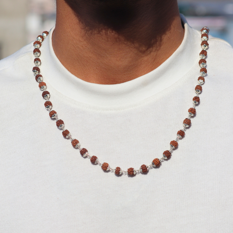 Silver Plated Divya Rudraksha Mala