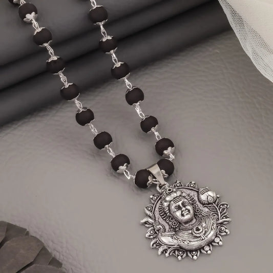 Lord Murugan Face Karungali Malai Necklace