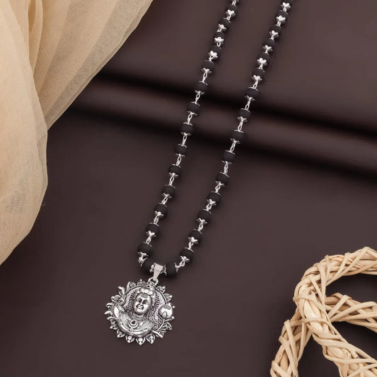 Lord Murugan Face Karungali Malai Necklace