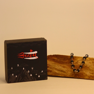 Silver Plated Karungali Mala - 100% Natural Ebony Wood