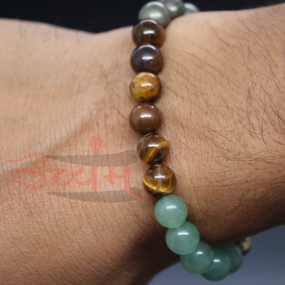 Money Magnet Bracelet Green Aventurine, Citrine, Tiger Eye, Pyrite.