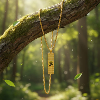 OM PREMIUM GOLD PENDANT AND CHAIN WITH UNIQUE DOTTED PATTERN