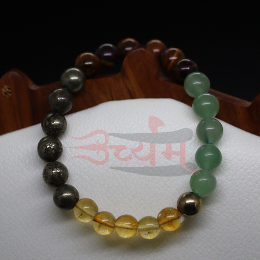 Money Magnet Bracelet Green Aventurine, Citrine, Tiger Eye, Pyrite.