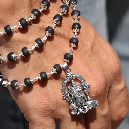 Certified Karungali Mala with Lord Murugan Pendant | Protection,Health and Success