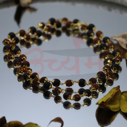 Karungali Gold Mala With Rudraksha Beads
