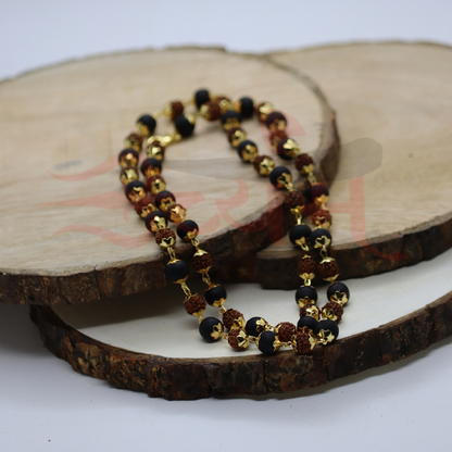Karungali Gold Mala With Rudraksha Beads