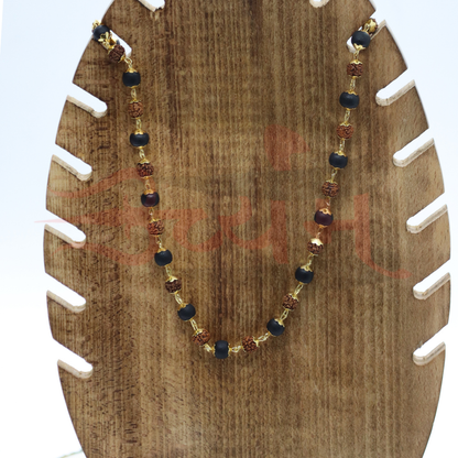 Karungali Gold Mala With Rudraksha Beads