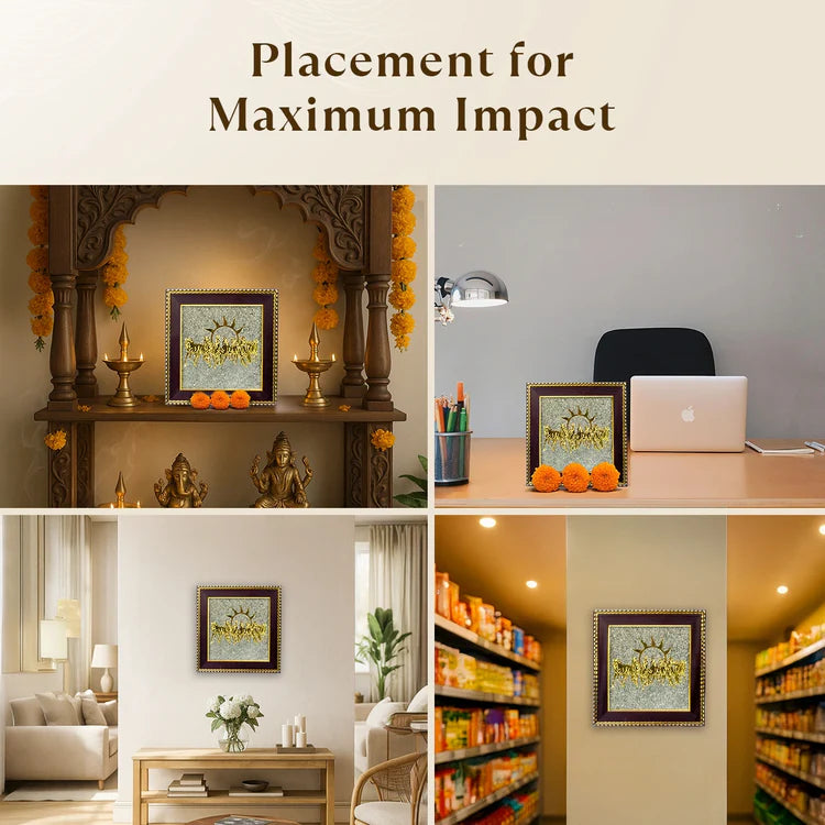 7 Horses with Sun on Natural Pyrite Frame