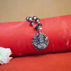 Authentic Karungali Mala with Murugan Face Pendant