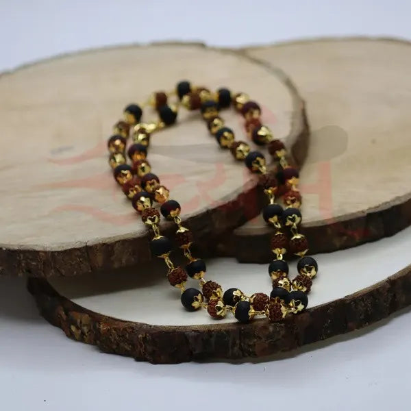 Divine_Karungali_Rudraksh_Mala_with_Gold_Plated_Caps_img-2