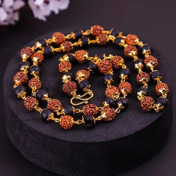 Divine_Karungali_Rudraksh_Mala_with_Gold_Plated_Caps_img-9