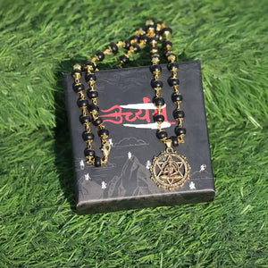 Gold Plated Karungali Mala with Lord Hanuman Pendant