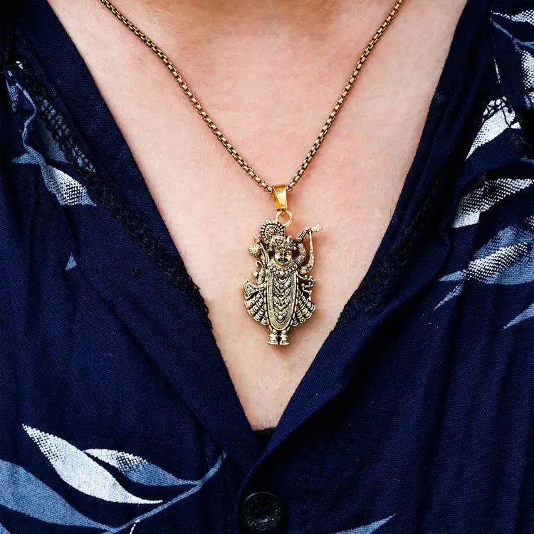 Gold Plated Shreenathji Pendant