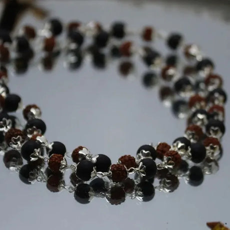 Karungali_Rudraksha_Mala_Silver_Capped_Power_Protection_img-1