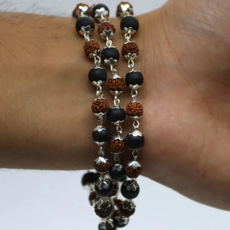 Karungali_Rudraksha_Mala_Silver_Capped_Power_Protection_img-2