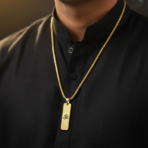 Om Pendant with 24K Gold Plated Chain