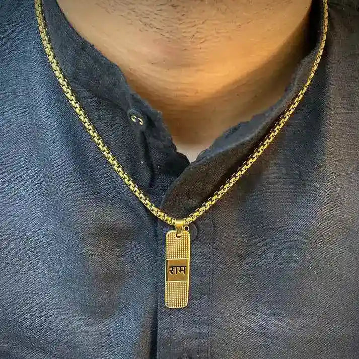 Ram Pendant with 24K Gold Plated Chain