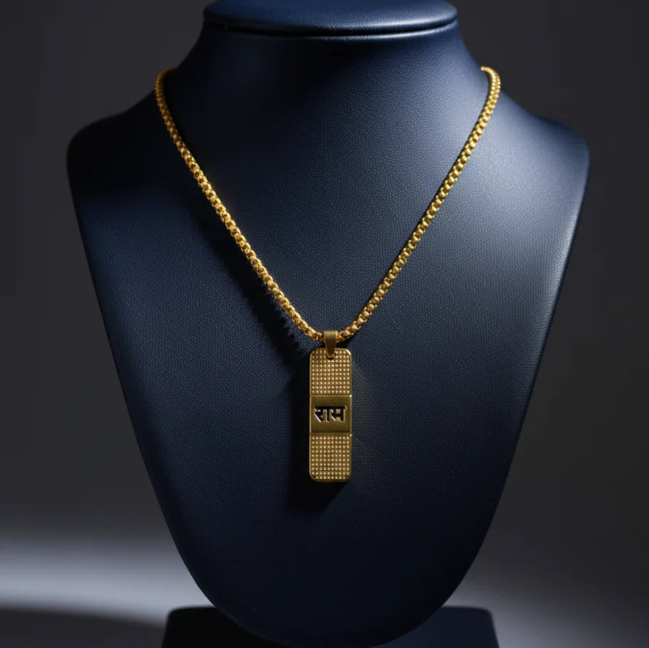 Ram Pendant with 24K Gold Plated Chain