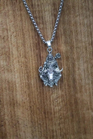 Shiv ji with Nandi Silver Pendant