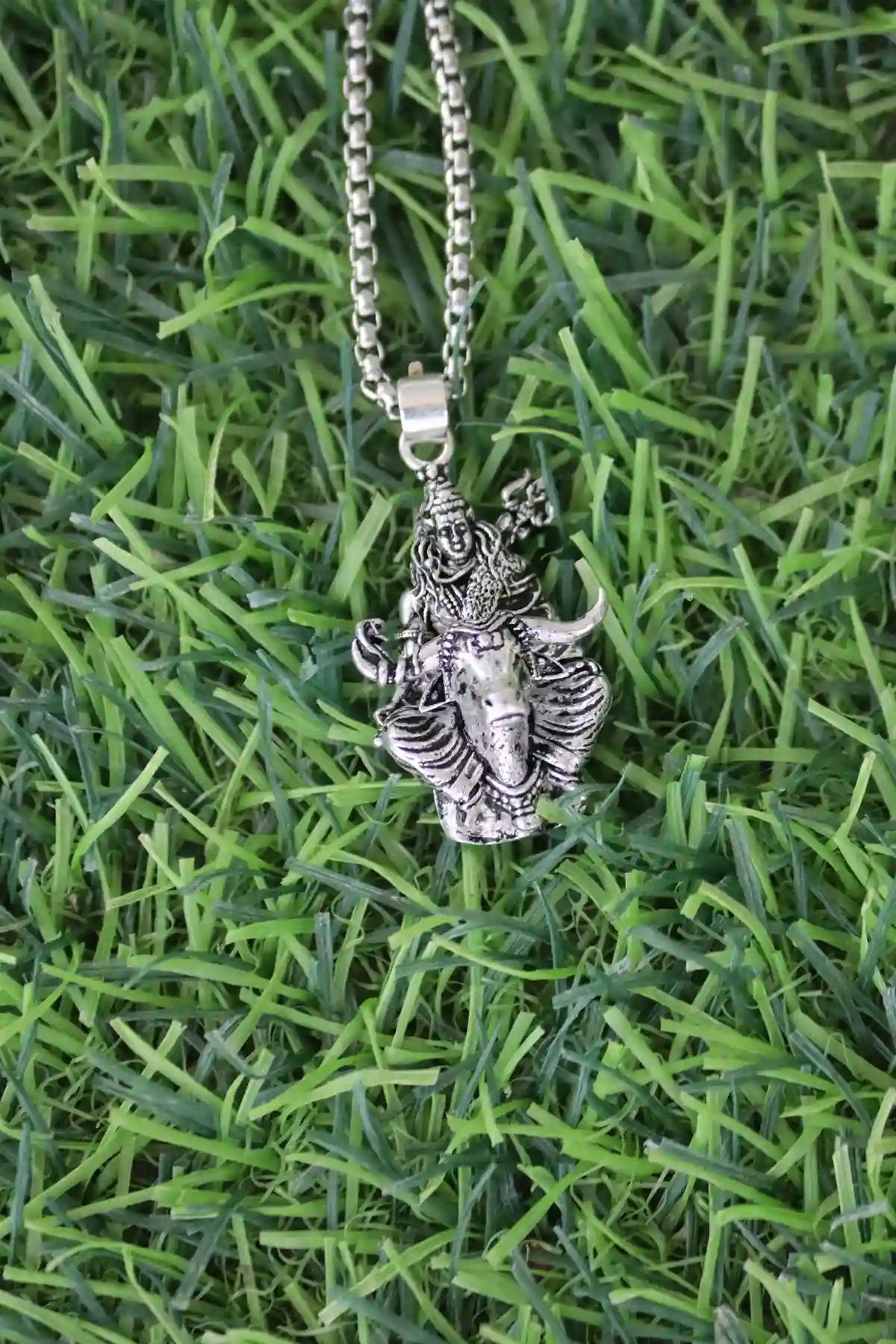 Shiv ji with Nandi Silver Pendant