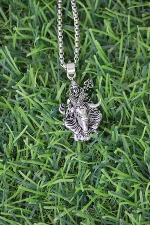 Shiv ji with Nandi Silver Pendant